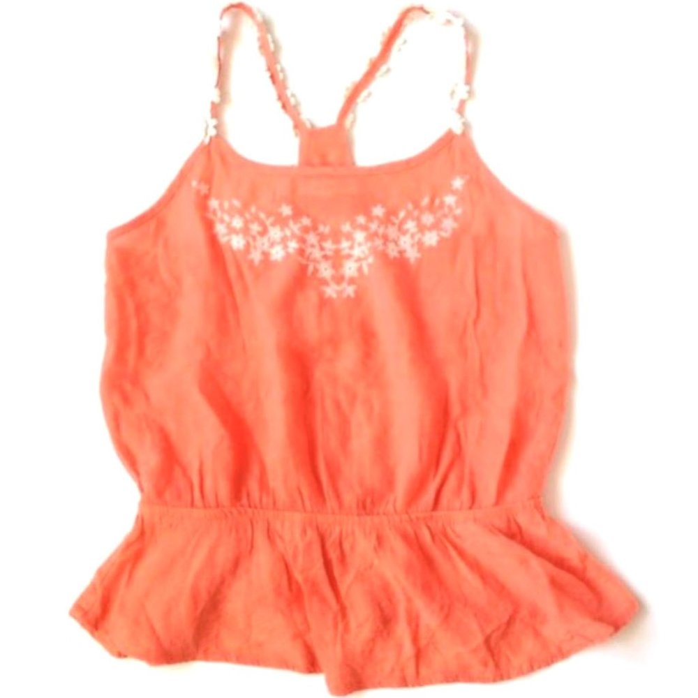 MINE Peach Daisy Embroidered Tank